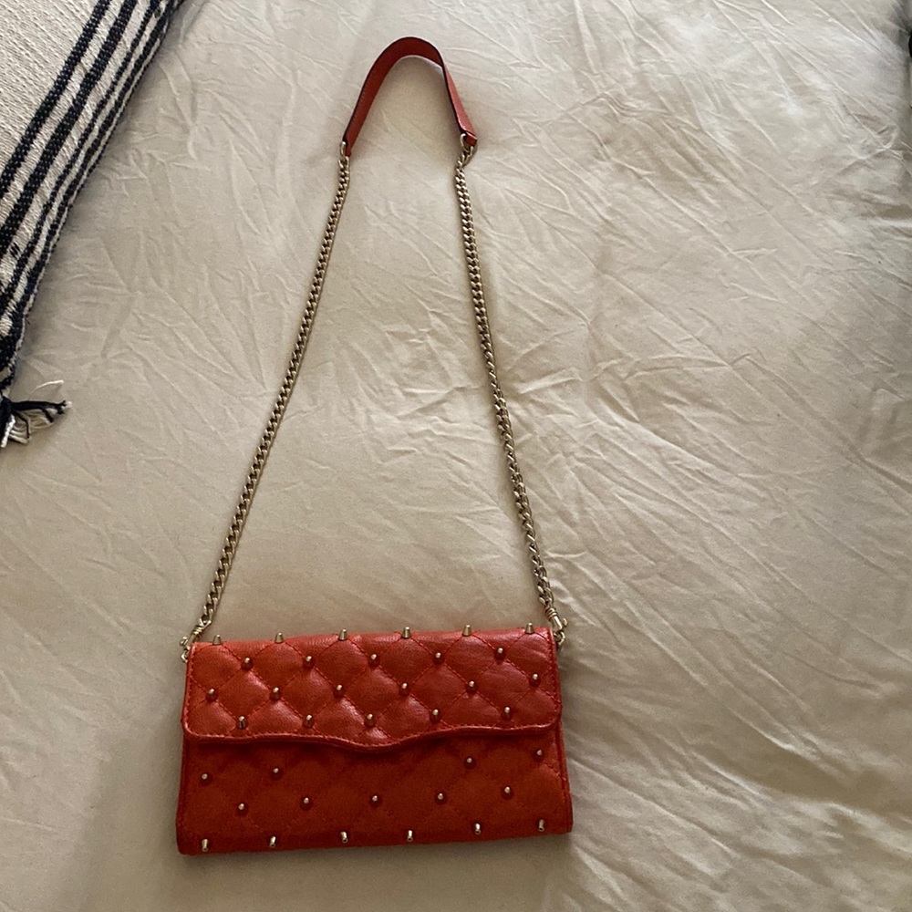 Rebecca minkoff leather wallet on chain